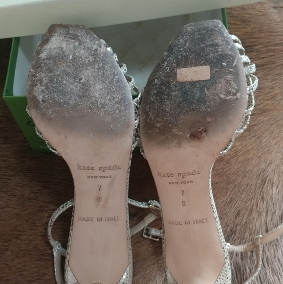 Kate Spade Silver Strappy Heels - Picture 8 of 8